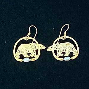 Wild Bryde Earrings - Polar Bear - 14k gold plated